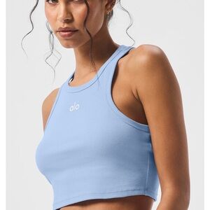 Last 1 NWT Alo Yoga Aspire Tank Seashell Blue